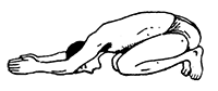 Ardhakurmakásana (half tortoise posture) or diirgha prańáma (long bowing posture)